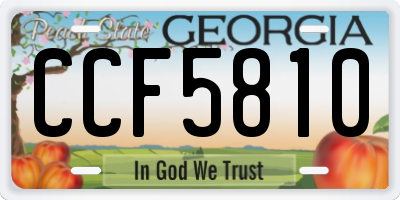 GA license plate CCF5810
