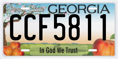 GA license plate CCF5811