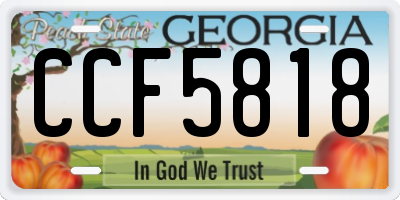 GA license plate CCF5818