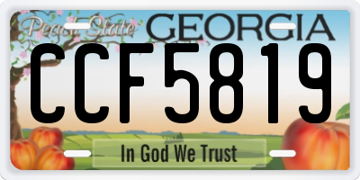 GA license plate CCF5819