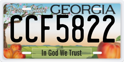 GA license plate CCF5822