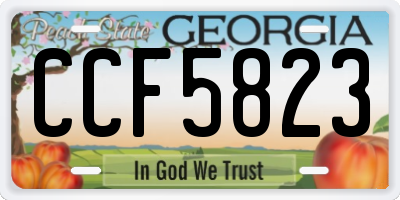 GA license plate CCF5823