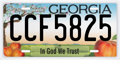 GA license plate CCF5825