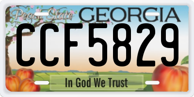 GA license plate CCF5829