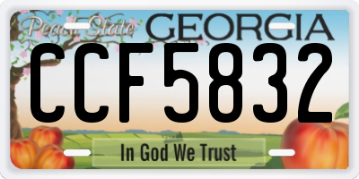 GA license plate CCF5832