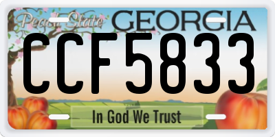GA license plate CCF5833