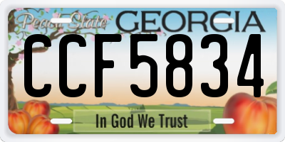 GA license plate CCF5834