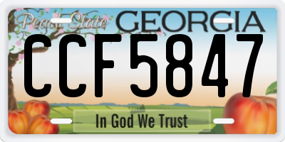 GA license plate CCF5847