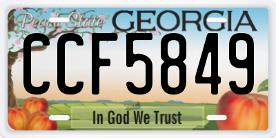 GA license plate CCF5849