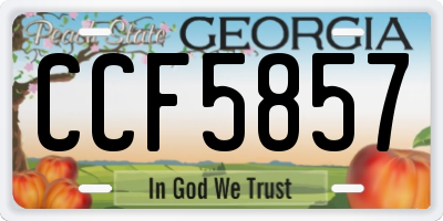 GA license plate CCF5857