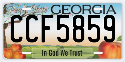 GA license plate CCF5859