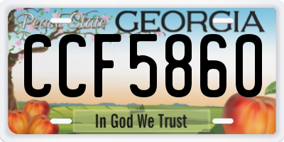 GA license plate CCF5860