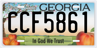 GA license plate CCF5861
