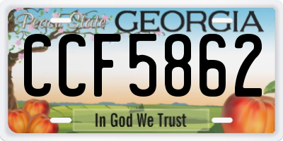 GA license plate CCF5862