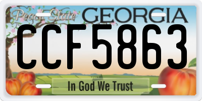 GA license plate CCF5863