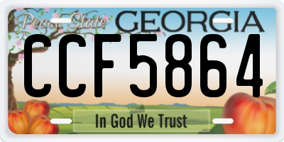 GA license plate CCF5864