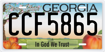 GA license plate CCF5865
