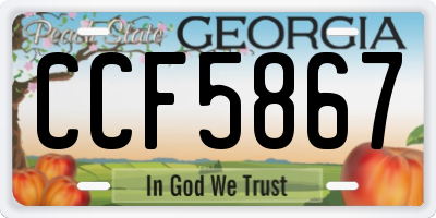 GA license plate CCF5867