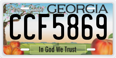GA license plate CCF5869