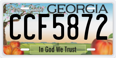 GA license plate CCF5872