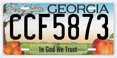 GA license plate CCF5873