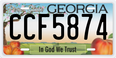 GA license plate CCF5874