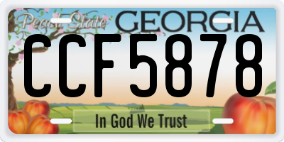 GA license plate CCF5878