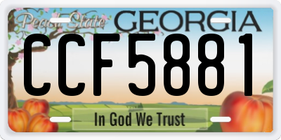 GA license plate CCF5881