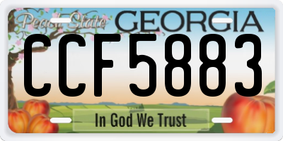 GA license plate CCF5883