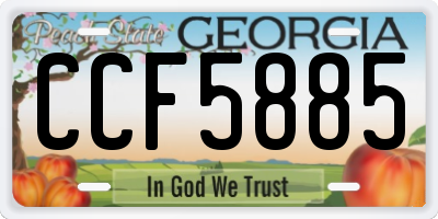 GA license plate CCF5885