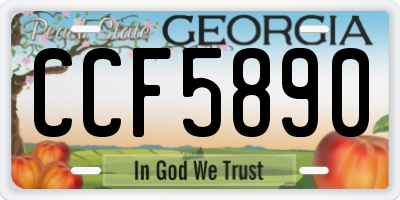 GA license plate CCF5890