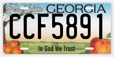 GA license plate CCF5891