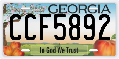 GA license plate CCF5892