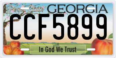 GA license plate CCF5899