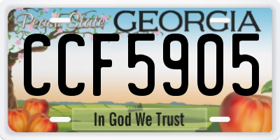 GA license plate CCF5905