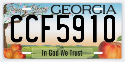 GA license plate CCF5910