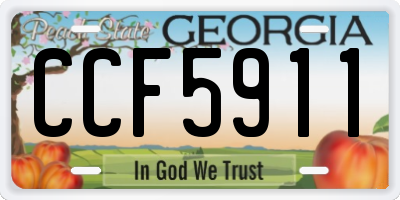 GA license plate CCF5911