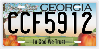 GA license plate CCF5912