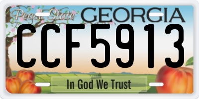 GA license plate CCF5913