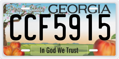 GA license plate CCF5915