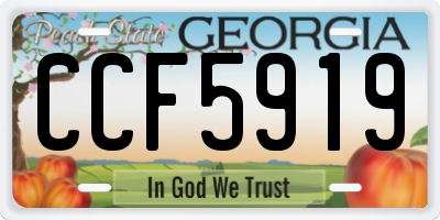 GA license plate CCF5919