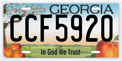 GA license plate CCF5920