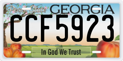 GA license plate CCF5923