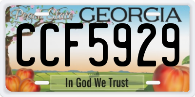 GA license plate CCF5929