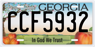 GA license plate CCF5932