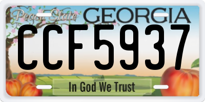 GA license plate CCF5937