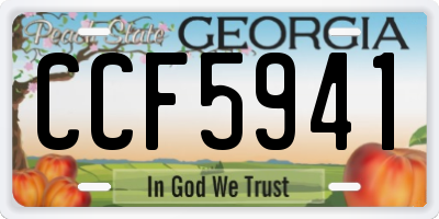 GA license plate CCF5941