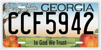 GA license plate CCF5942