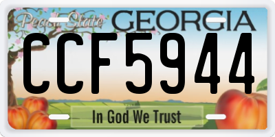 GA license plate CCF5944