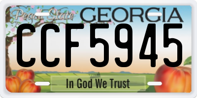 GA license plate CCF5945